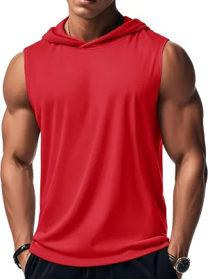 MAGCOMSEN Mens Tank Top Sleeveless Hoodie Cotton T-Shirt Summer Casual Shirt Muscle Tee