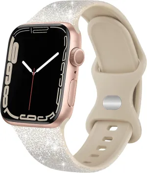 Meliya Band for Apple Watch Series 8 SE 7 6 5 4 3 2 1 45/41/40/44/38/42mm Women Men Soft Replacement Silicone Band for iWatch