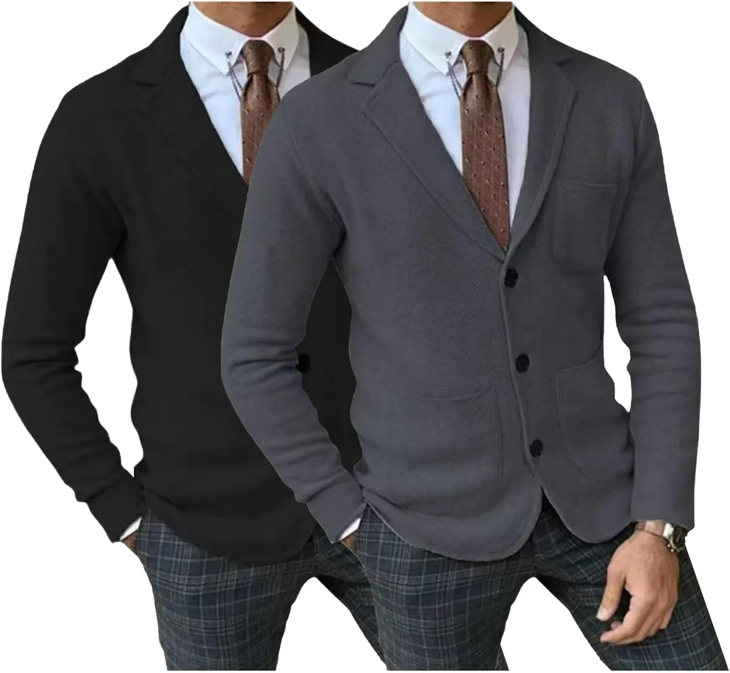 Men Blazer Knit Cardigan Shawl Collar Button Blazer Cardigan Shawl Collar Buttons Knit Cardigan Sweater