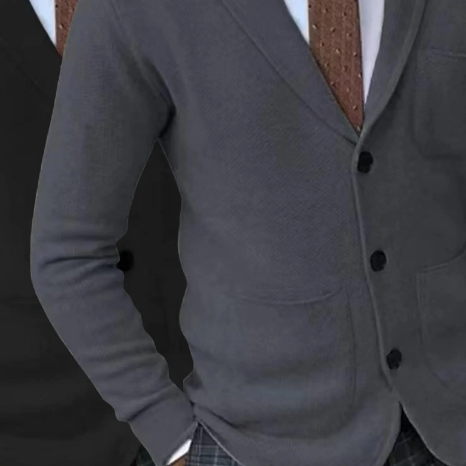 Men Blazer Knit Cardigan Shawl Collar Button Blazer Cardigan Shawl Collar Buttons Knit Cardigan Sweater