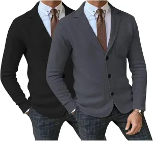 Men Blazer Knit Cardigan Shawl Collar Button Blazer Cardigan Shawl Collar Buttons Knit Cardigan Sweater