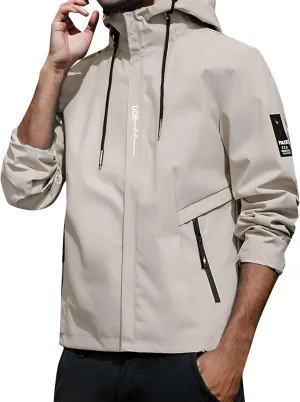 Mens 2023 Winter Hooded Trench Coats Stylish Zip Up Windbreaker Jackets Plus Size Windproof Outdoor Hiking Travel Overcoats