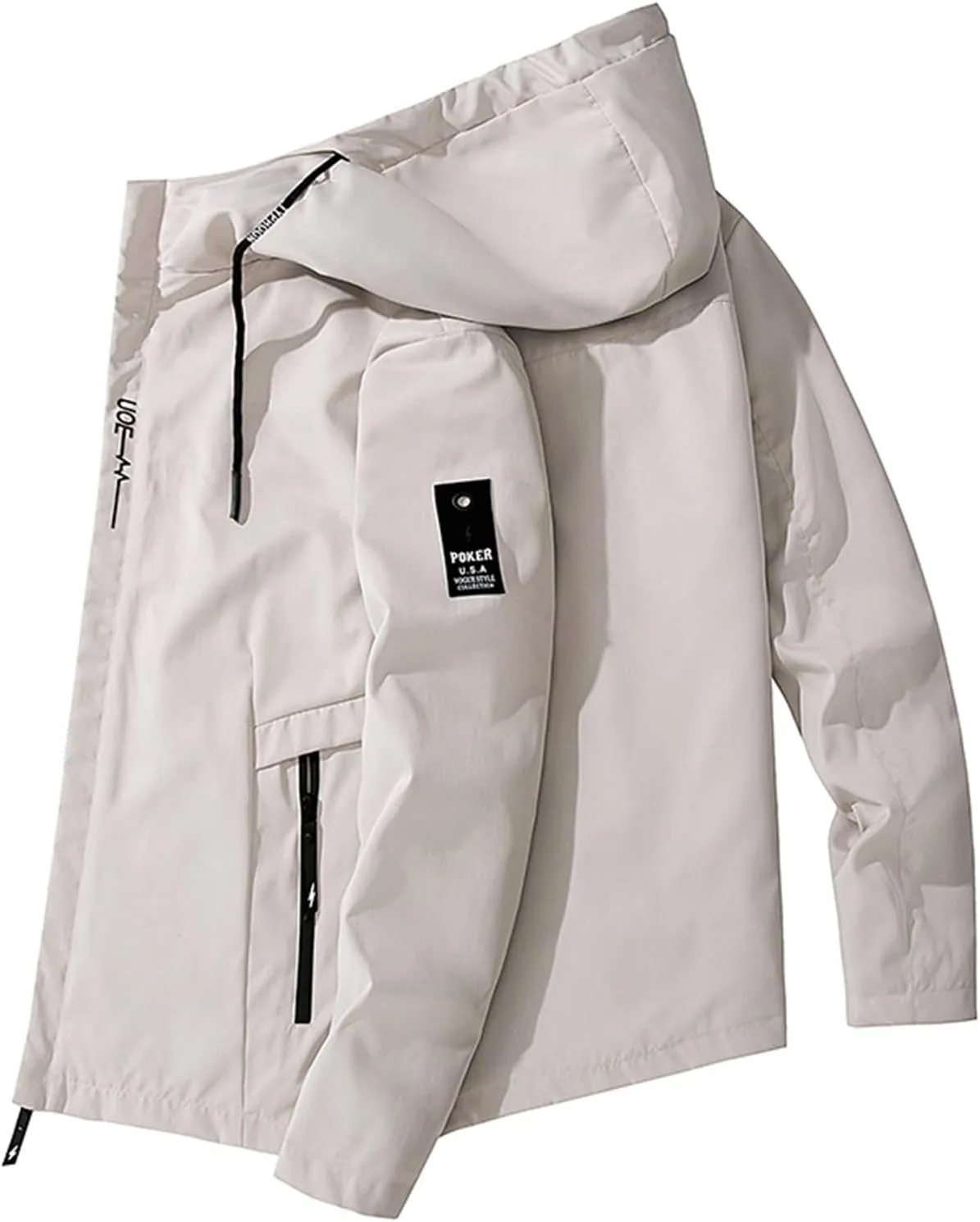 Mens 2023 Winter Hooded Trench Coats Stylish Zip Up Windbreaker Jackets Plus Size Windproof Outdoor Hiking Travel Overcoats