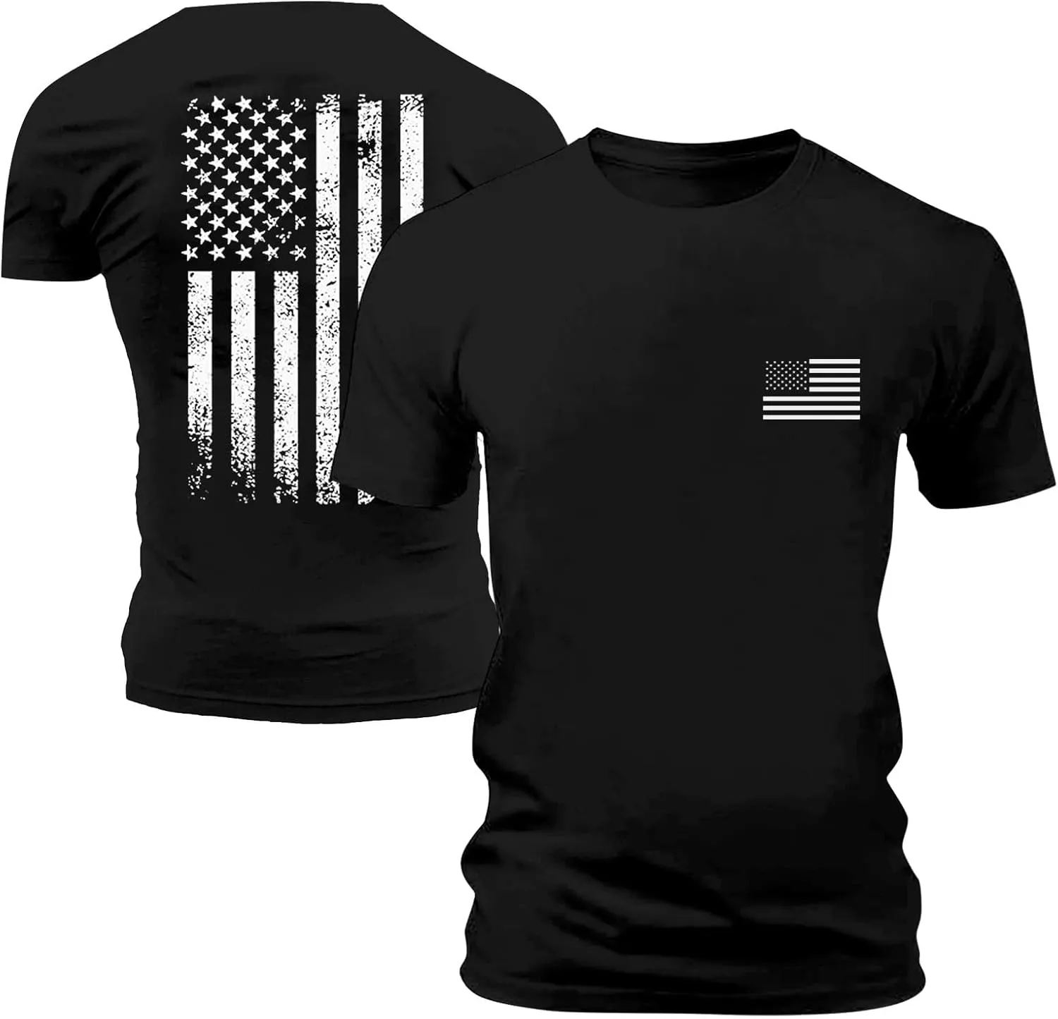 Mens 4th of July USA Flag T-Shirt Outdoor Independence Day American Flag Shirt Casual Summer Workout Fitness Tees