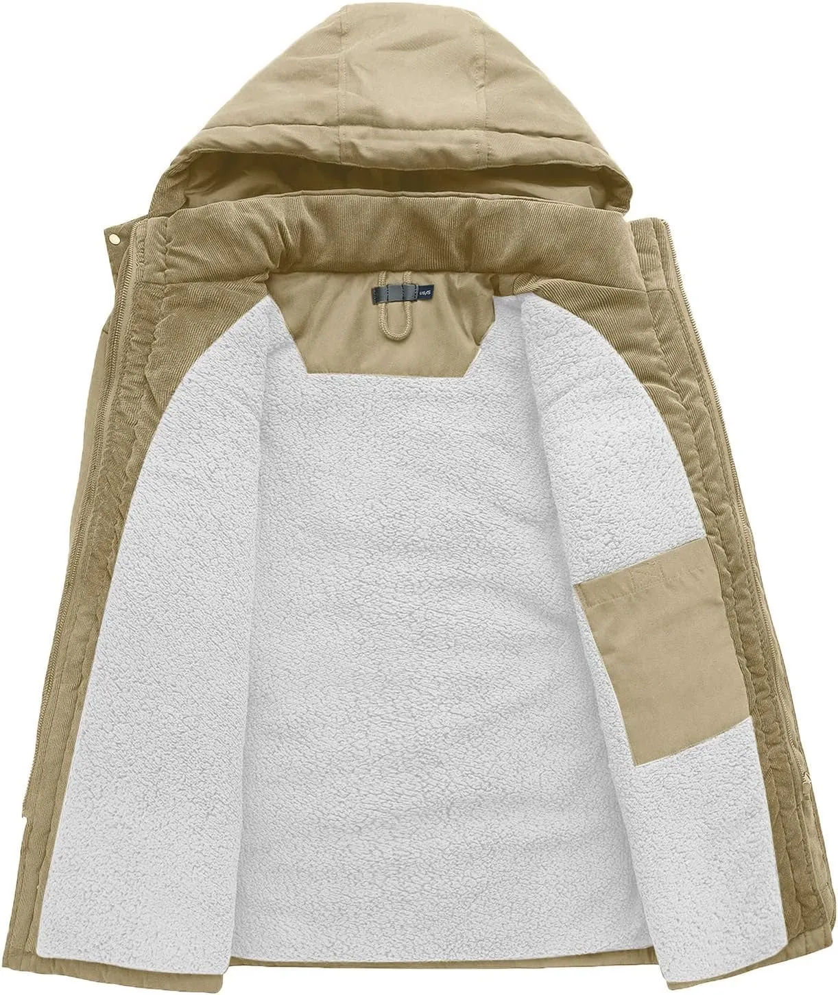Men's Cargo Jacket 2023 Winter Warm Coats Fleece Lined Jackets with Removable Hood Ski Snow Mountain Windproof Overcoat