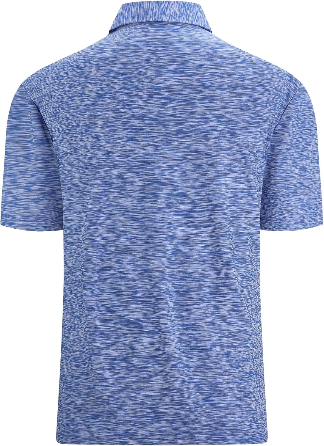 Mens Golf Polo Shirt Moisture Wicking Dry Fit Performance Athletic Short Sleeve Striped Golf Shirts for Men