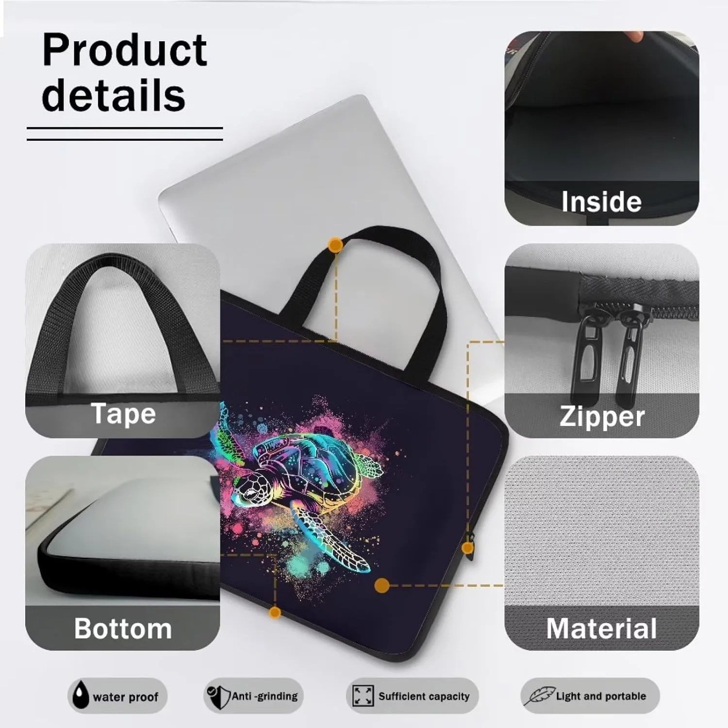 Mens Laptop Messenger Bag 17inch Laptop Bag for Women Cute Laptop Case with Handle