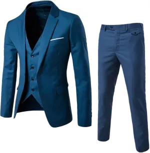 Mens Suits Classic Fit - 3 Piece Suit Men with Single Breasted Jacket,Vest and Pant for Wedding Prom Party Suit