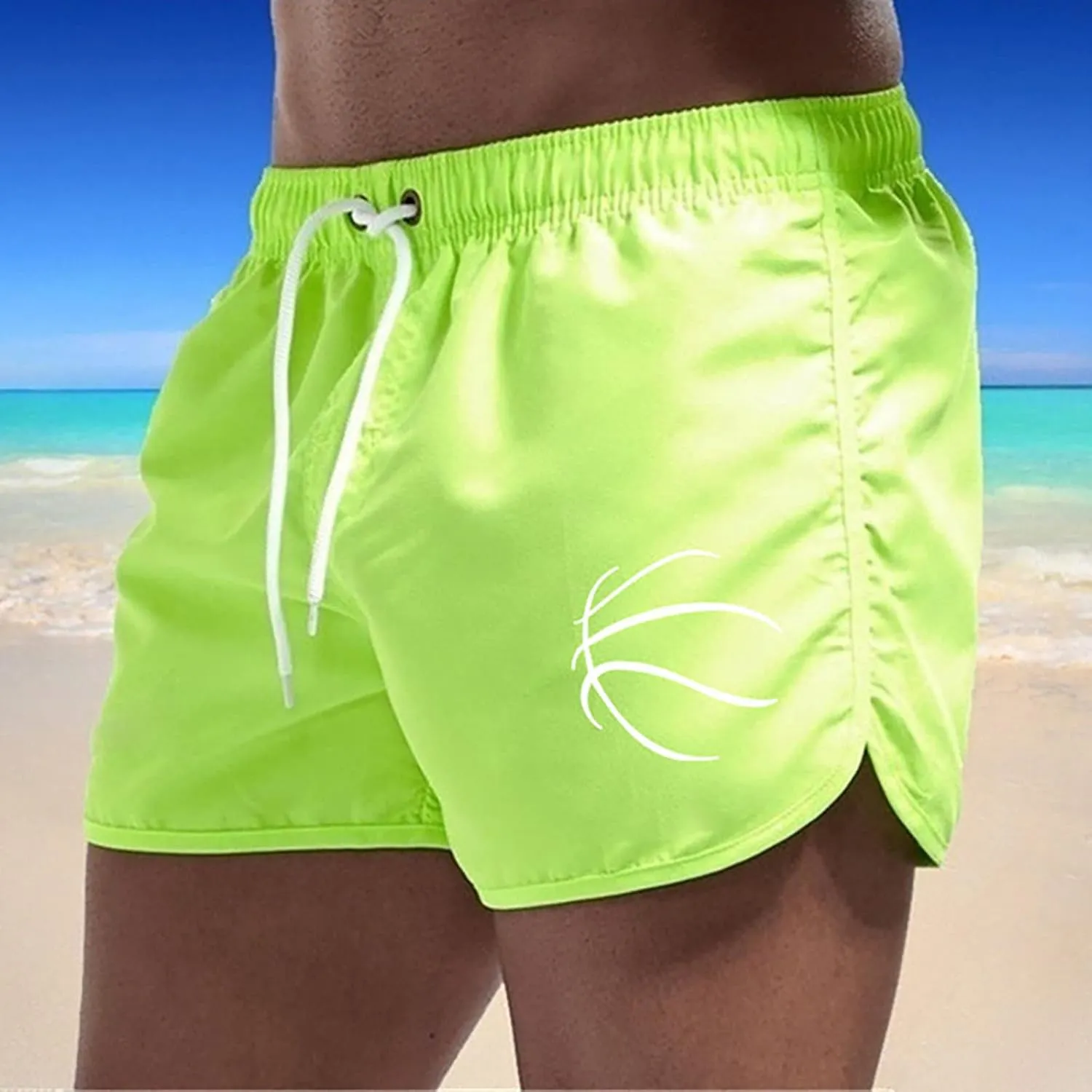 Men's Swim Trunks 5 Inch Quick Dry Baseball Board Shorts Summer Swimming Trunks Beach Shorts for Men Bathing Suits