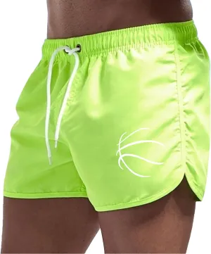 Men's Swim Trunks 5 Inch Quick Dry Baseball Board Shorts Summer Swimming Trunks Beach Shorts for Men Bathing Suits