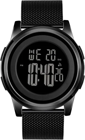 Mens Watch Ultra-Thin Digital Sports Watch Waterproof Stainless Steel Fashion Wrist Watch for Men Women