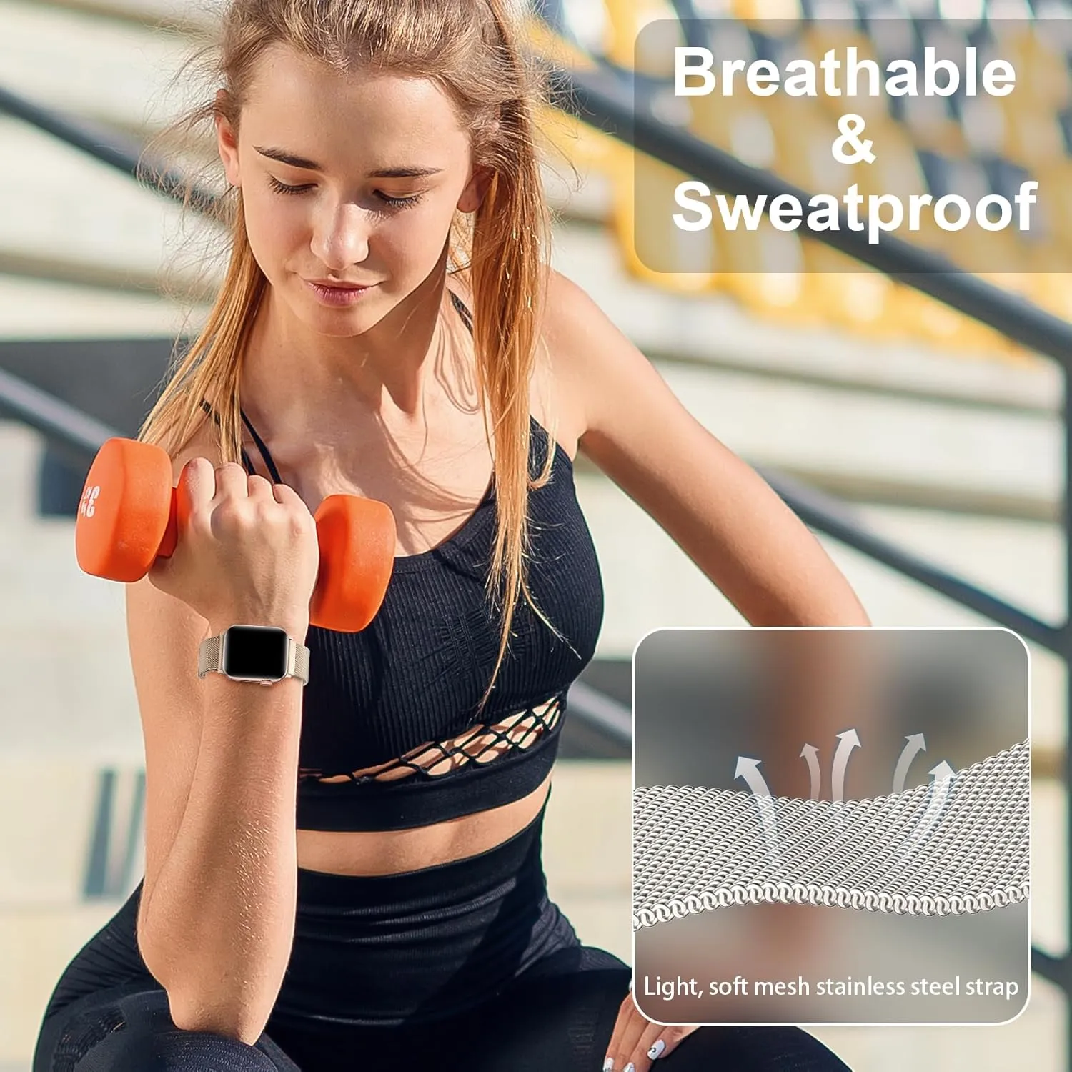 Metal Magnetic Apple Watch Band Compatible with 38mm 40mm 41mm 42mm 44mm 45mm 46mm 49mm, Stainless Steel Mesh Loop Strap iWatch Bands for Series 10/9/8/SE/7/6/5/4/3/2/1/Ultra Women Men