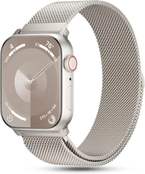 Metal Magnetic Apple Watch Band Compatible with 38mm 40mm 41mm 42mm 44mm 45mm 46mm 49mm, Stainless Steel Mesh Loop Strap iWatch Bands for Series 10/9/8/SE/7/6/5/4/3/2/1/Ultra Women Men