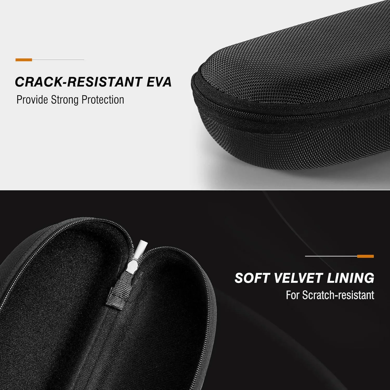 MoKo Storage Case for Safety Sunglasses, EVA Semi Hard Shell with Belt Clip, Scratch-Resistant Protective Eyeglasses Case