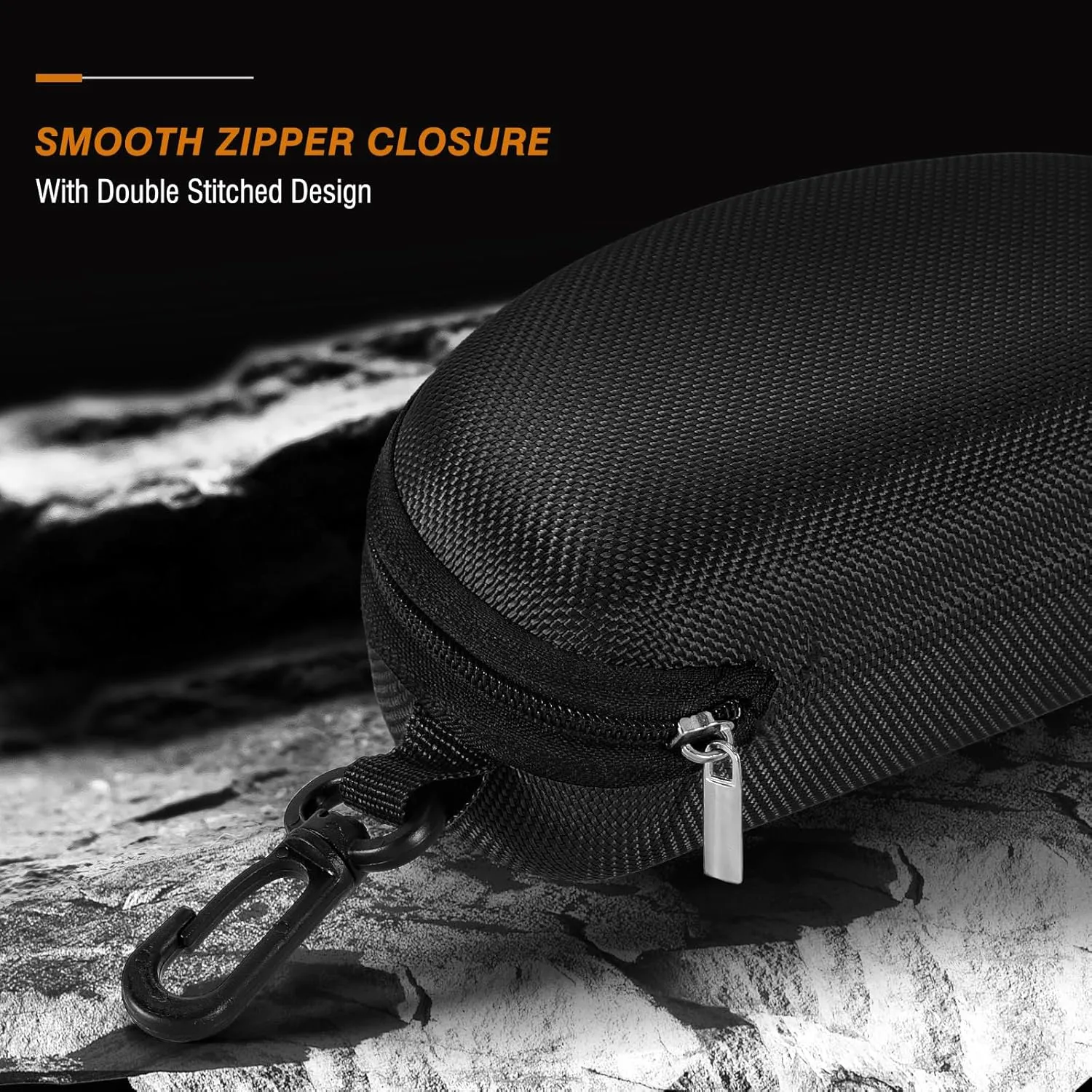 MoKo Storage Case for Safety Sunglasses, EVA Semi Hard Shell with Belt Clip, Scratch-Resistant Protective Eyeglasses Case