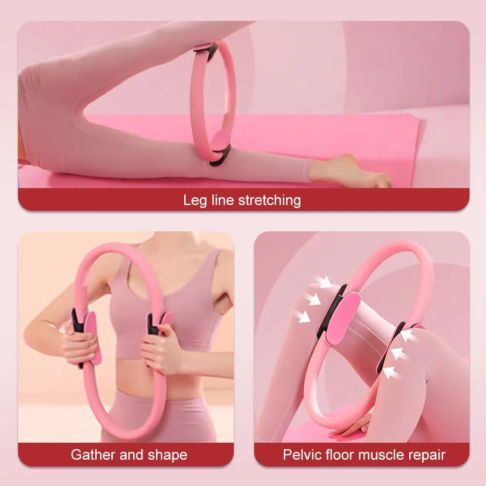 Moonboat Pilates Ring Fitness Trainer, Dual Padded Handles Yoga Rings for Beginners Toning Arms, for Home Workout Mat & Reformer Workouts