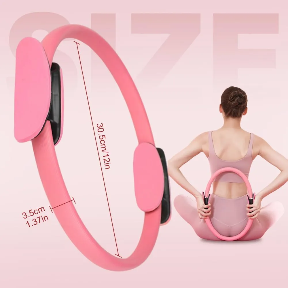 Moonboat Pilates Ring Fitness Trainer, Dual Padded Handles Yoga Rings for Beginners Toning Arms, for Home Workout Mat & Reformer Workouts