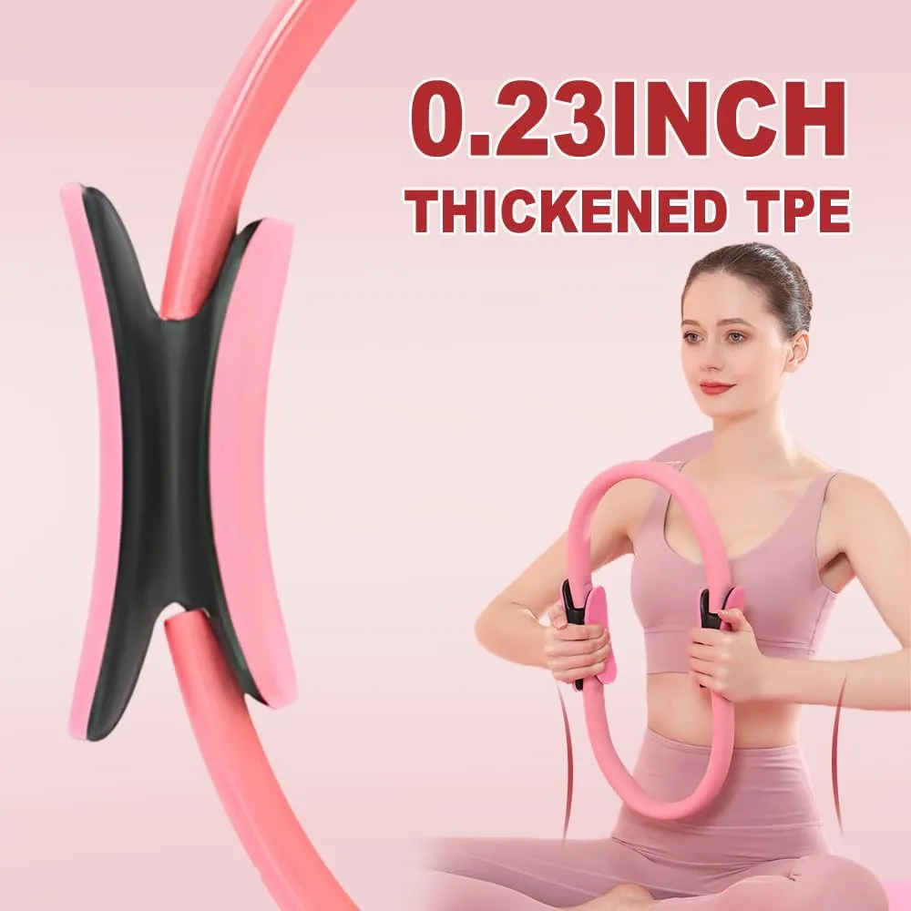 Moonboat Pilates Ring Fitness Trainer, Dual Padded Handles Yoga Rings for Beginners Toning Arms, for Home Workout Mat & Reformer Workouts