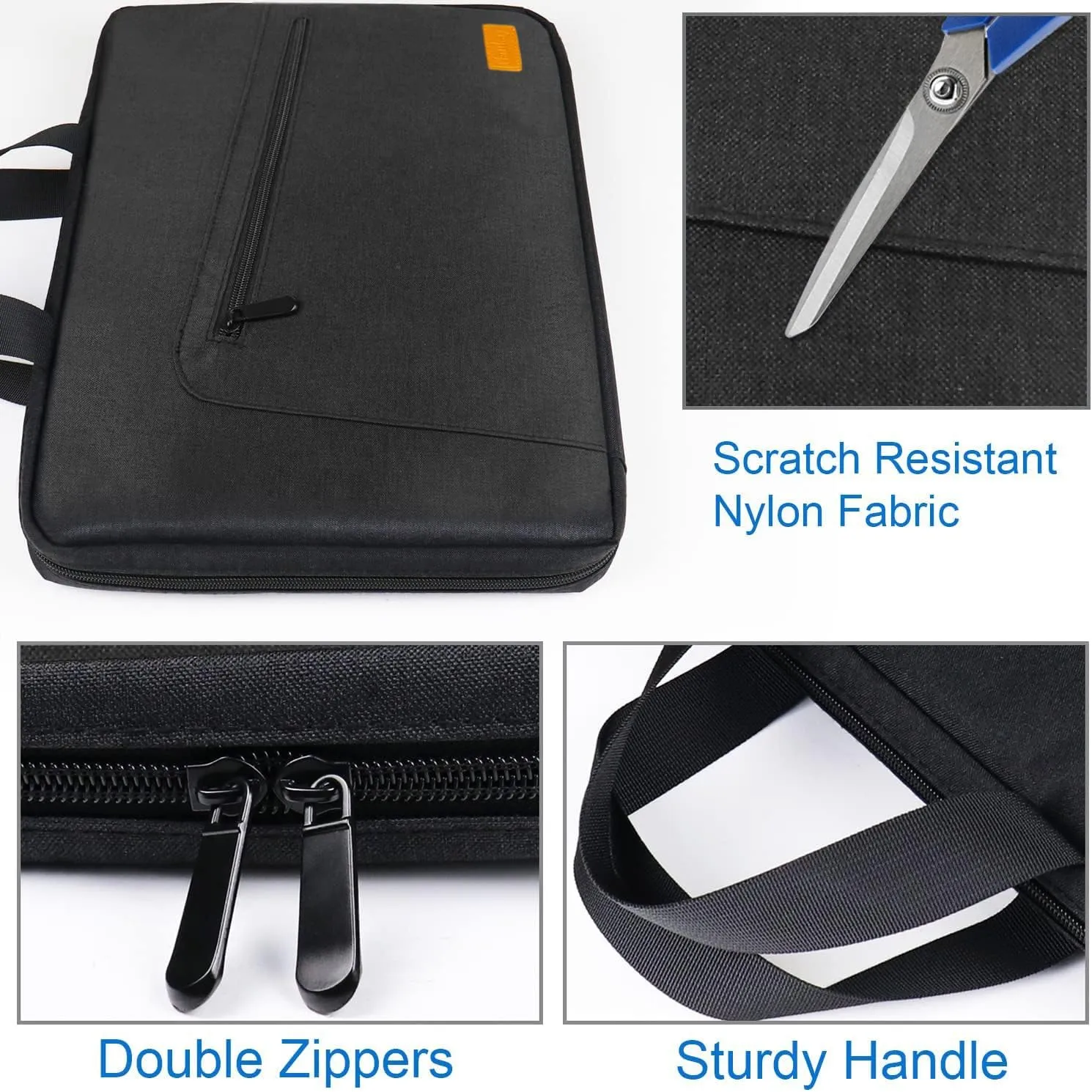 Naukay Laptop Case 15.6 Inch, Water Resistant Computer Carrying Bag Compatible with 15.6 inch HP, Dell, Acer, Asus, Lenovo, Black