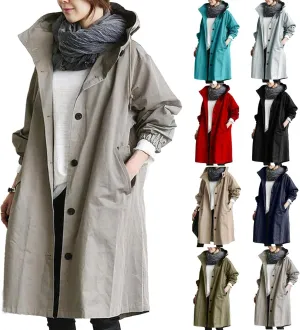 NBXNZWF Womens Rain Jackets Waterproof Lightweight Outdoor Raincoat Plus Size Active Trench Windbreaker Jacket with Hood