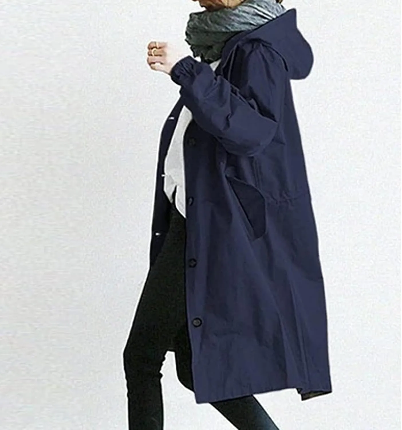 NBXNZWF Womens Rain Jackets Waterproof Lightweight Outdoor Raincoat Plus Size Active Trench Windbreaker Jacket with Hood
