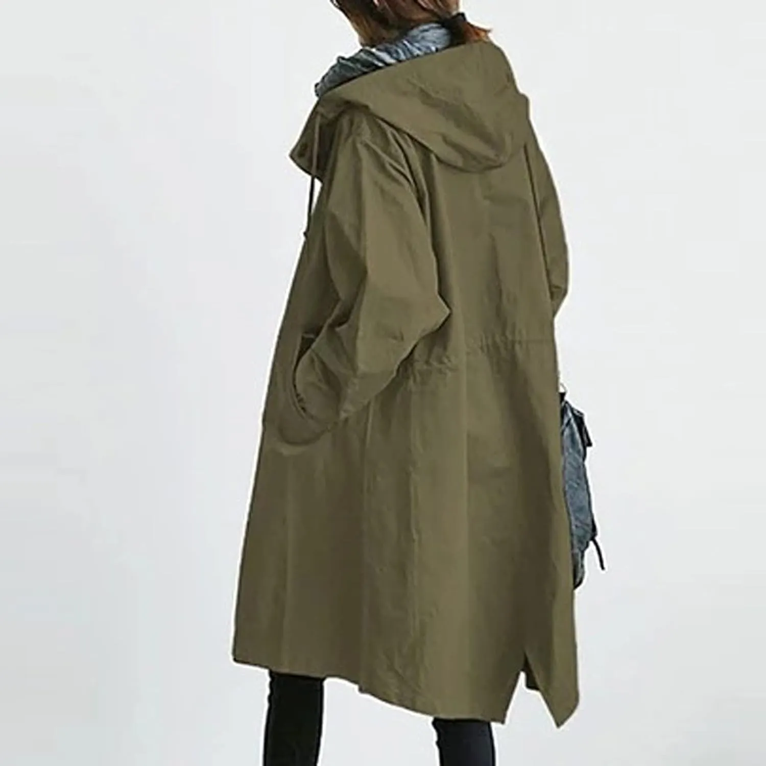 NBXNZWF Womens Rain Jackets Waterproof Lightweight Outdoor Raincoat Plus Size Active Trench Windbreaker Jacket with Hood