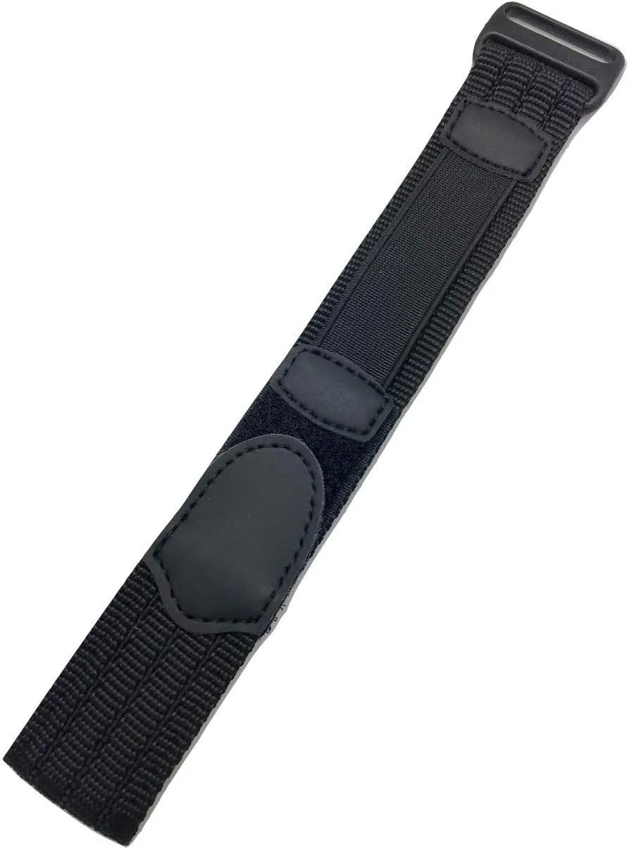 NewLife 20mm Adjustable-Length, Black, Nylon Sport Watch Strap | Heavy Duty, Hook and Loop, Replacement Wrist Band for Men and Women