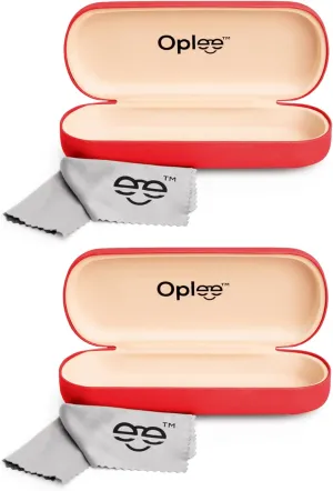 Oplee? Hard Shell Eyeglass Case with Grey Microfiber Cloth