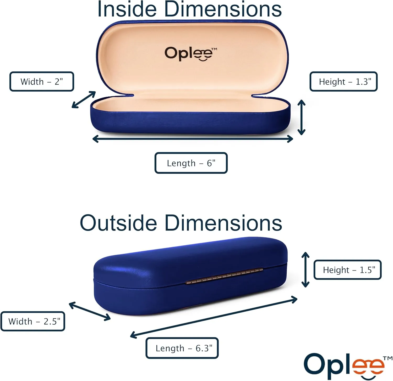 Oplee? Hard Shell Eyeglass Case with Grey Microfiber Cloth