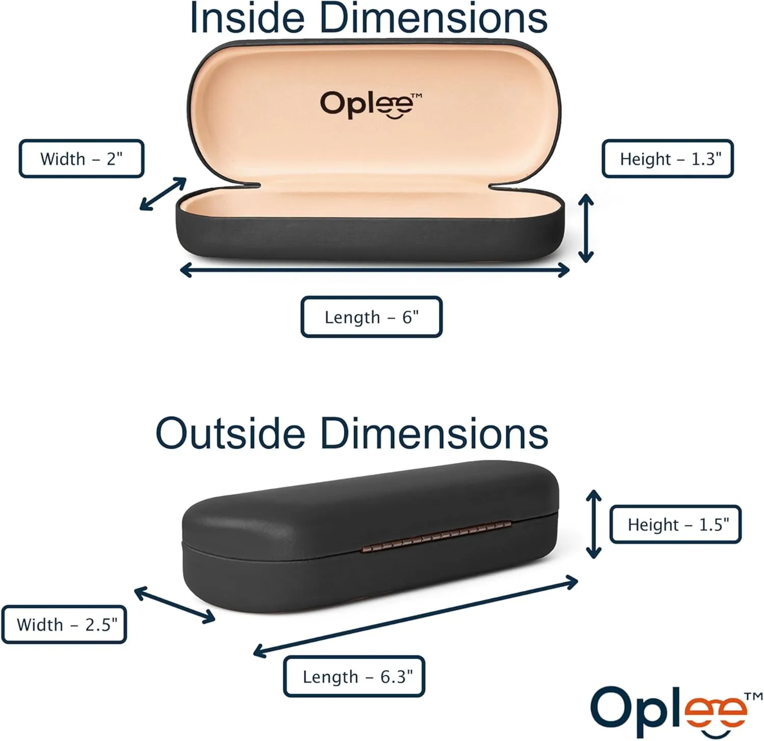 Oplee? Hard Shell Eyeglass Case with Grey Microfiber Cloth