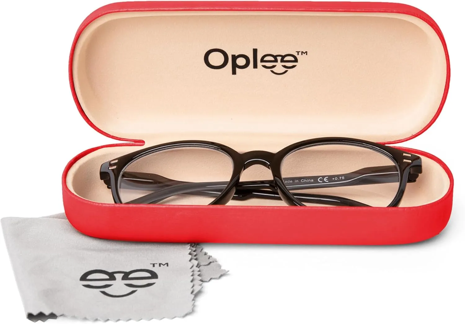 Oplee? Hard Shell Eyeglass Case with Grey Microfiber Cloth