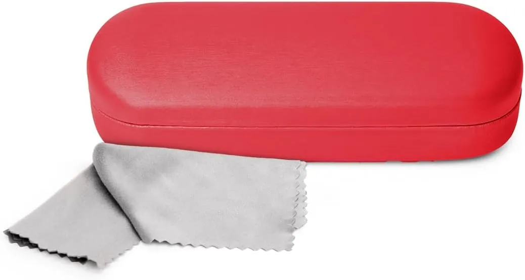 Oplee? Hard Shell Eyeglass Case with Grey Microfiber Cloth