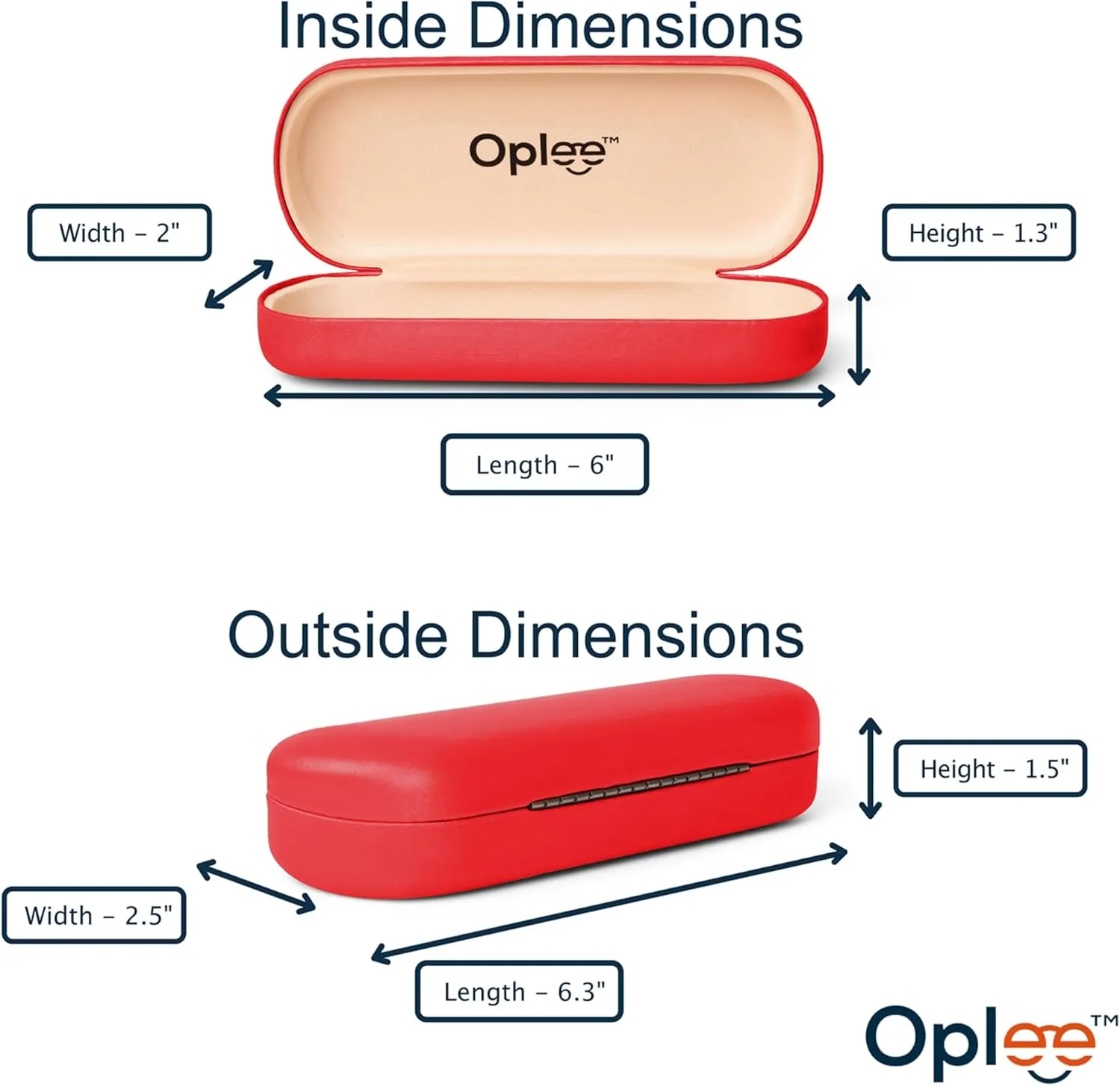 Oplee? Hard Shell Eyeglass Case with Grey Microfiber Cloth