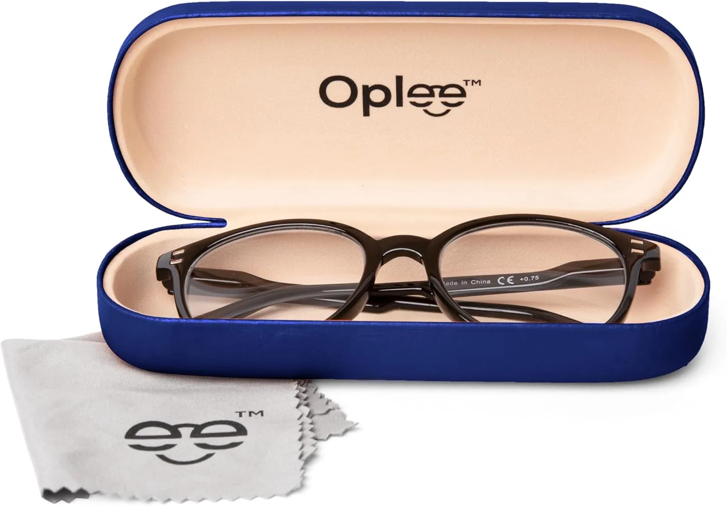 Oplee? Hard Shell Eyeglass Case with Grey Microfiber Cloth