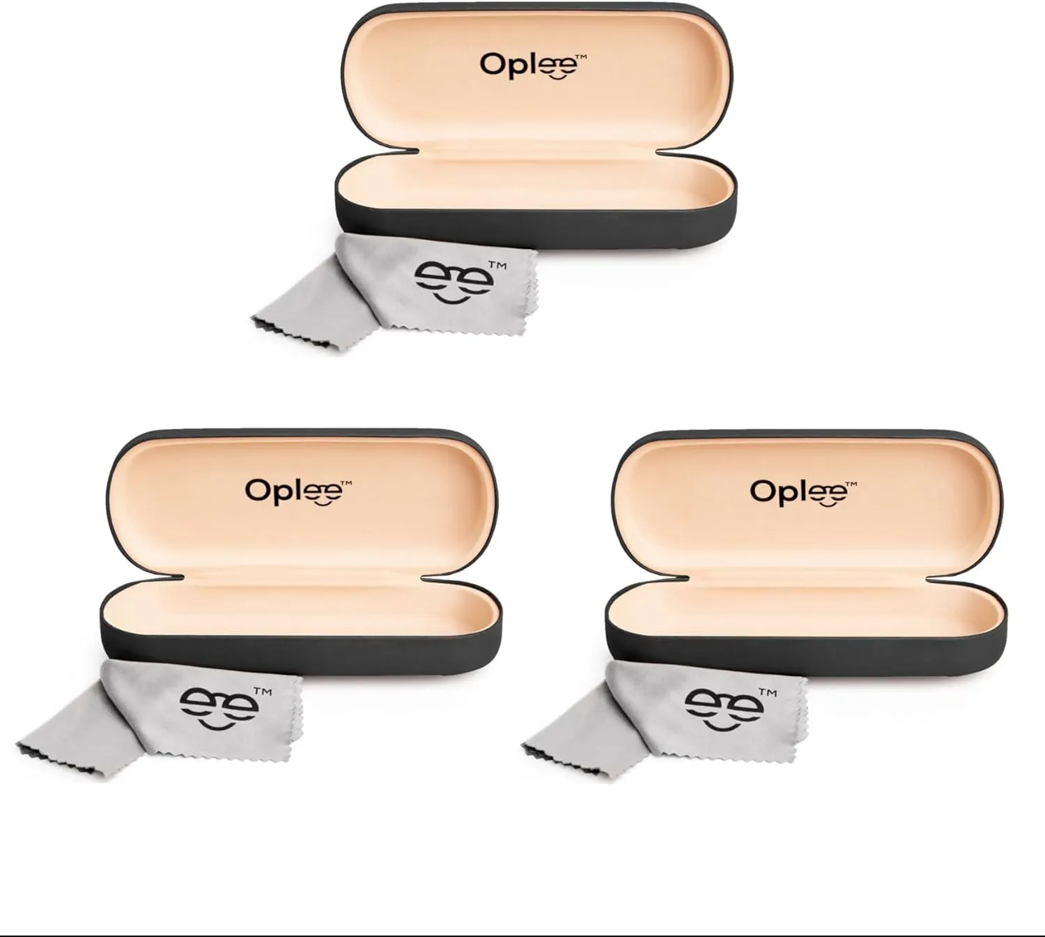 Oplee? Hard Shell Eyeglass Case with Grey Microfiber Cloth
