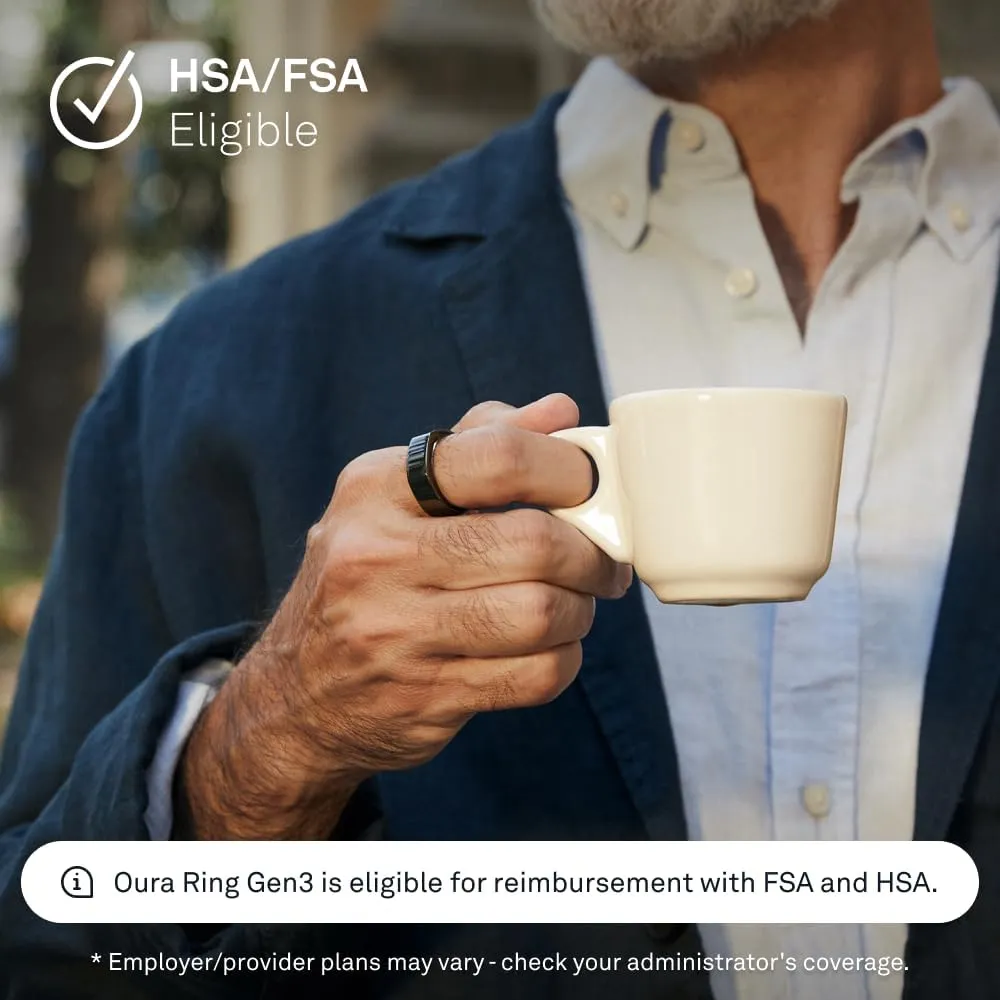 Oura Ring Gen3 Heritage - Black - Size 13 - Smart Ring - Size First with Oura Ring Gen3 Sizing Kit - Sleep Tracking Wearable - Heart Rate - Fitness Tracker - 5-7 Days Battery Life