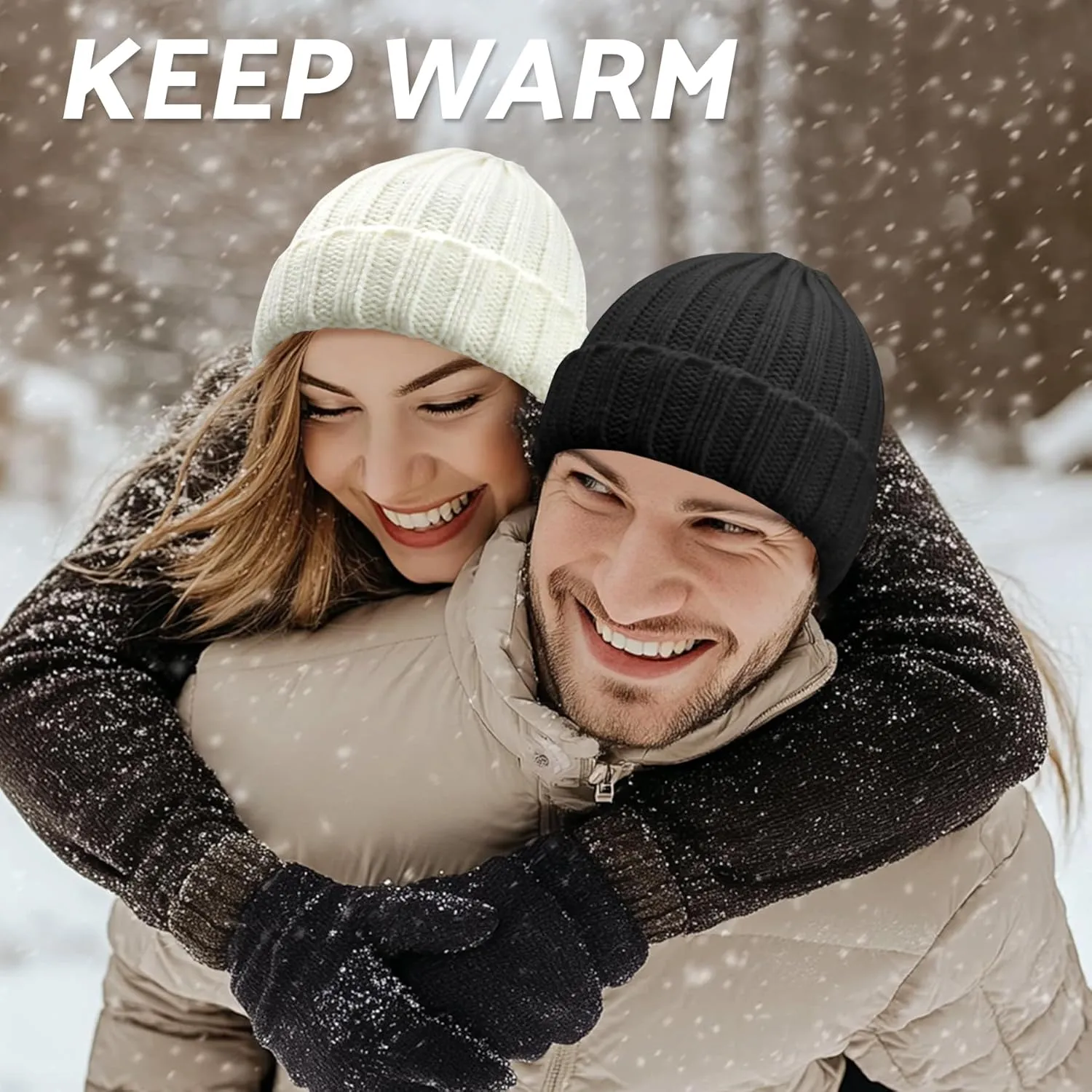 PFFY Warm Winter Knit Beanie Hat Skull Cap Beanies for Men Women