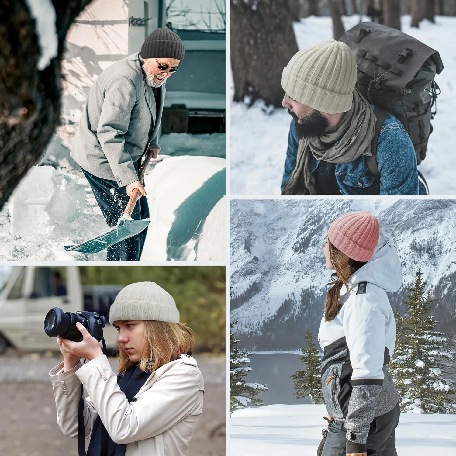 PFFY Warm Winter Knit Beanie Hat Skull Cap Beanies for Men Women