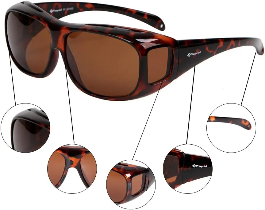 Polarized Solar Shield Fit Over Glasses Driving Sunglasses for Men and Women
