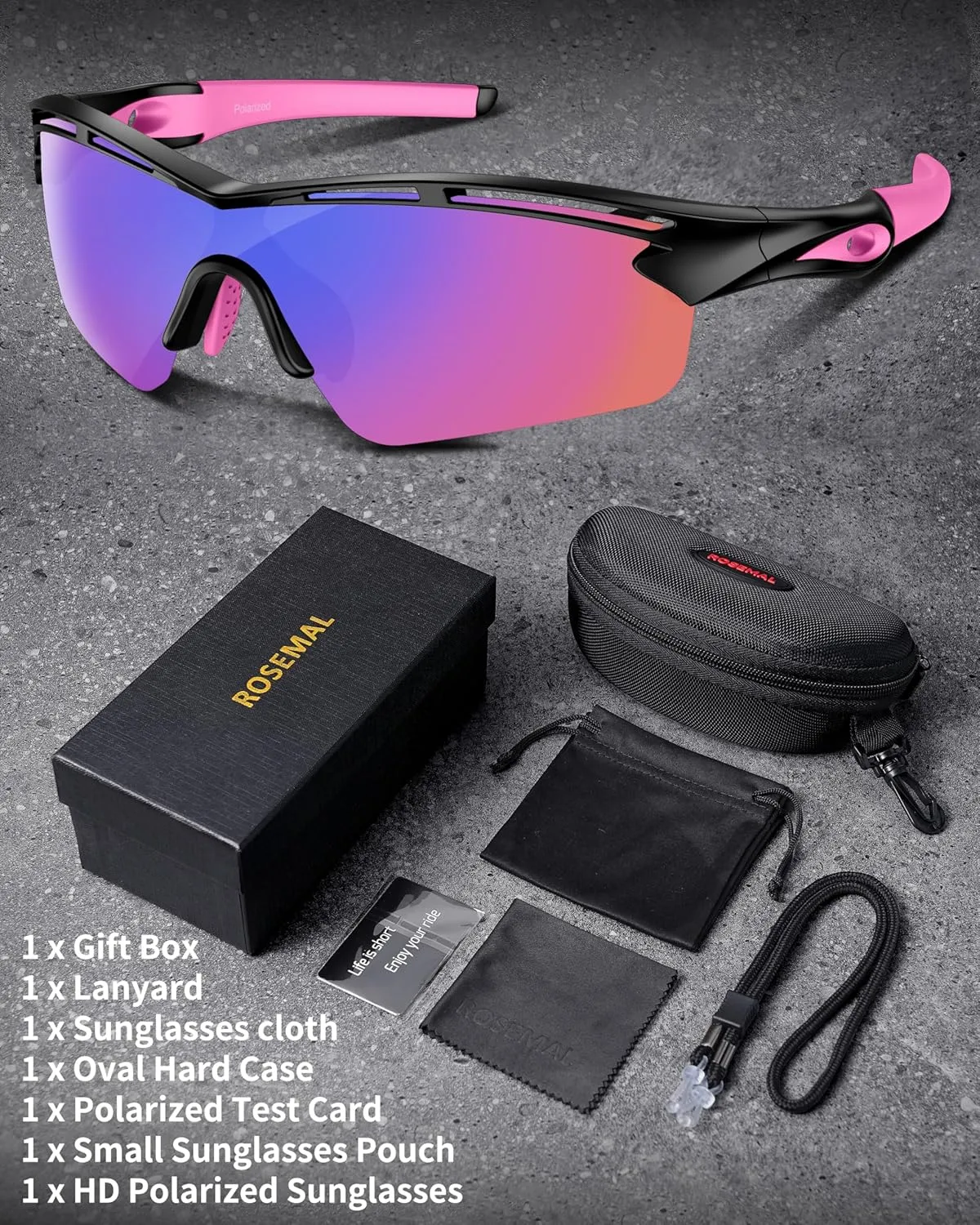 Polarized Sports Sunglasses for Men Women Youth Baseball Cycling Running Driving Fishing Tennis Golf Motor TAC UV400 TR90