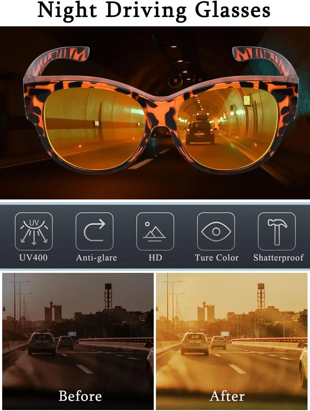 Polarized Sunglasses Fit Over Glasses Over Glasses Trendy Round Cat Eye and HD Wrap-around Sunglasses