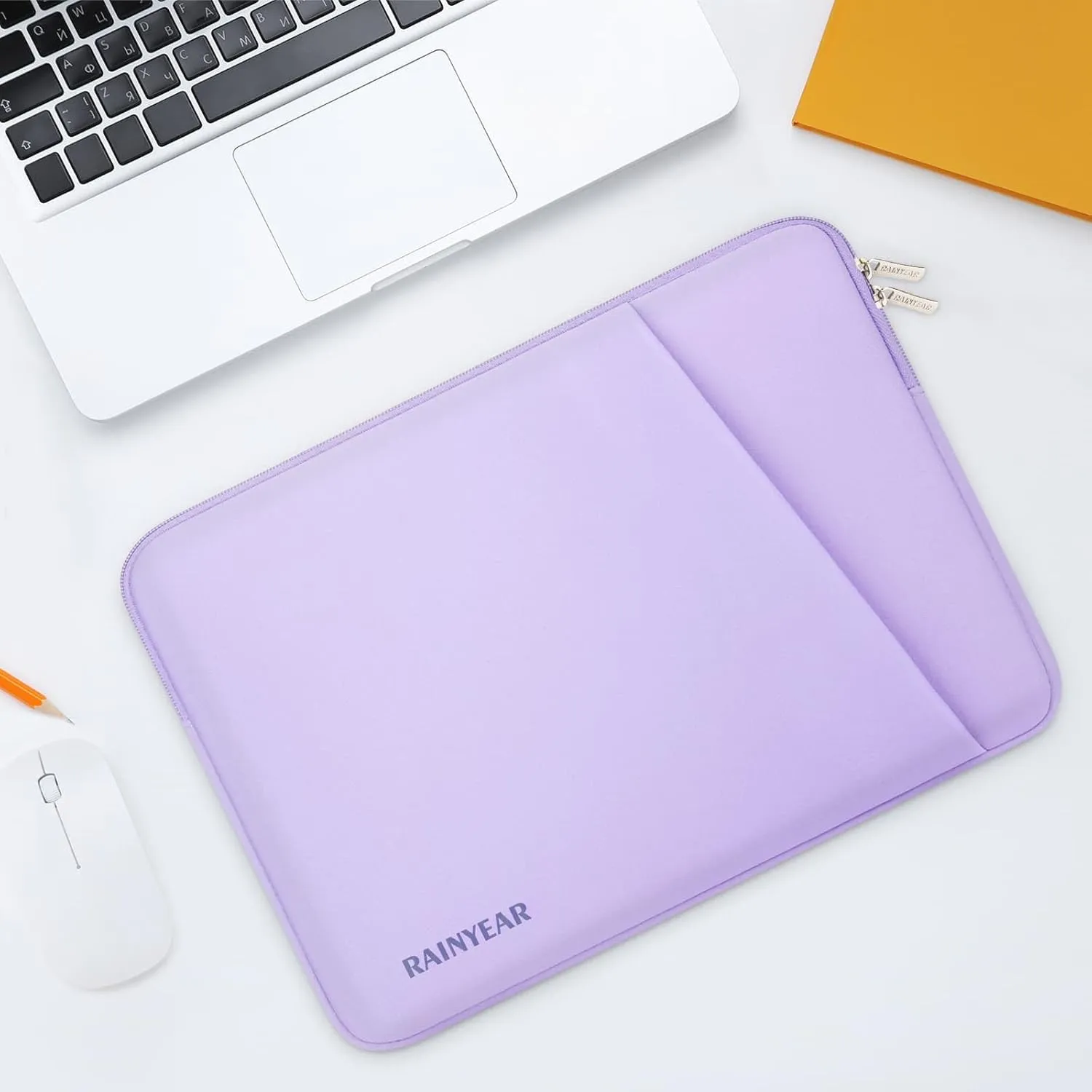 RAINYEAR Laptop Sleeve Case 15.6 Inch Protective Portable Case with Front Pocket, Briefcase Handbag Computer Carrying Bag Laptop Bag Compatible for HP, Dell, Asus, Lenovo, Notebook, Purple