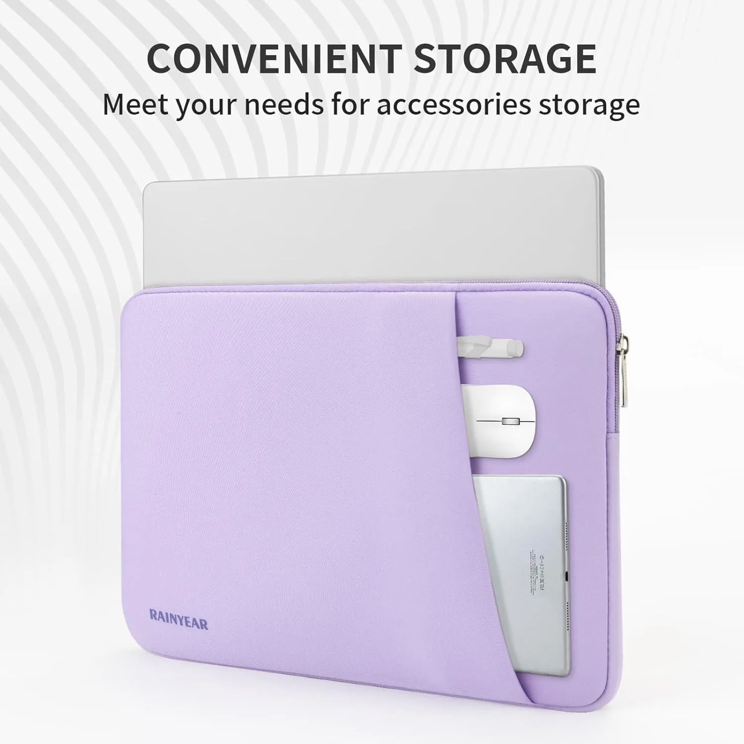 RAINYEAR Laptop Sleeve Case 15.6 Inch Protective Portable Case with Front Pocket, Briefcase Handbag Computer Carrying Bag Laptop Bag Compatible for HP, Dell, Asus, Lenovo, Notebook, Purple