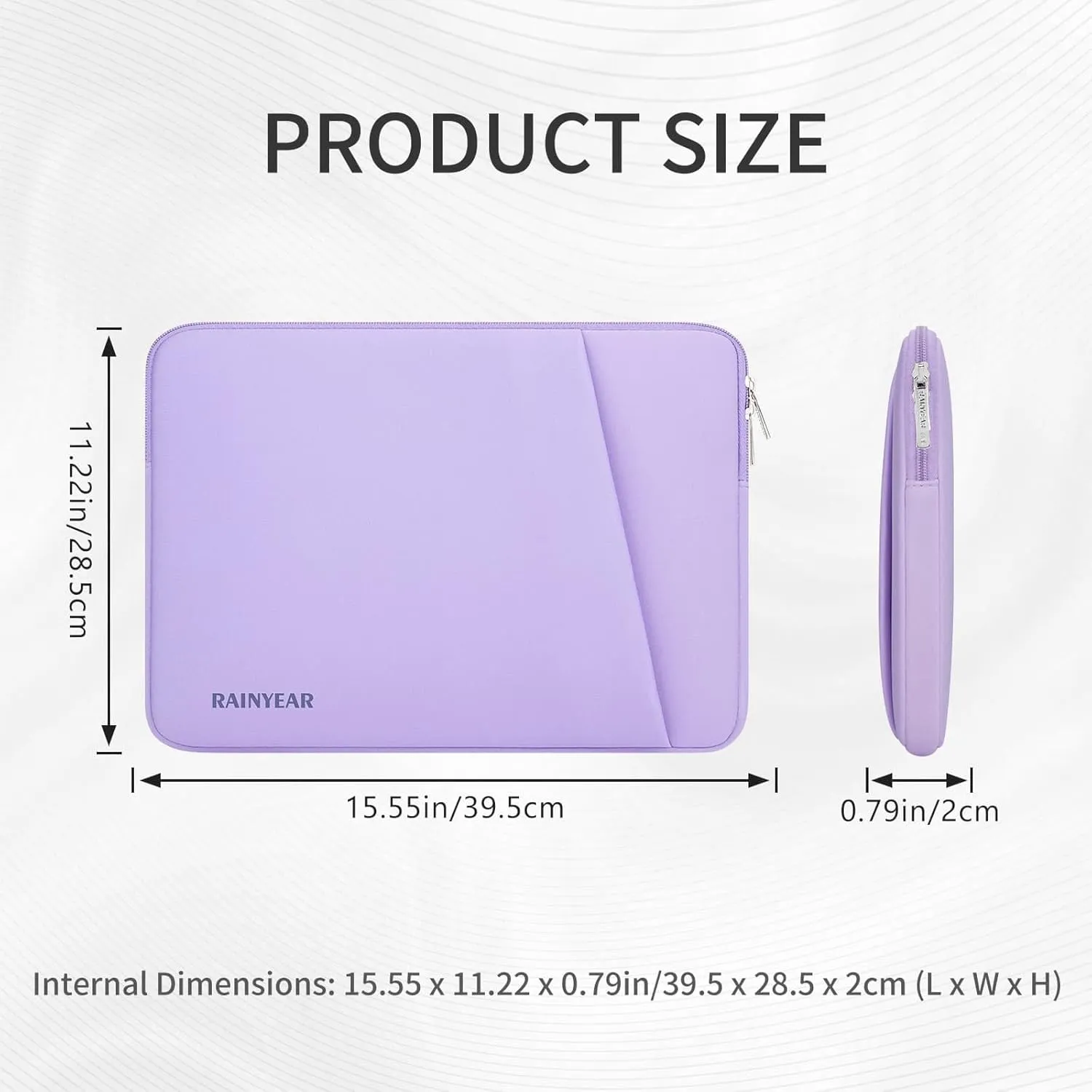 RAINYEAR Laptop Sleeve Case 15.6 Inch Protective Portable Case with Front Pocket, Briefcase Handbag Computer Carrying Bag Laptop Bag Compatible for HP, Dell, Asus, Lenovo, Notebook, Purple