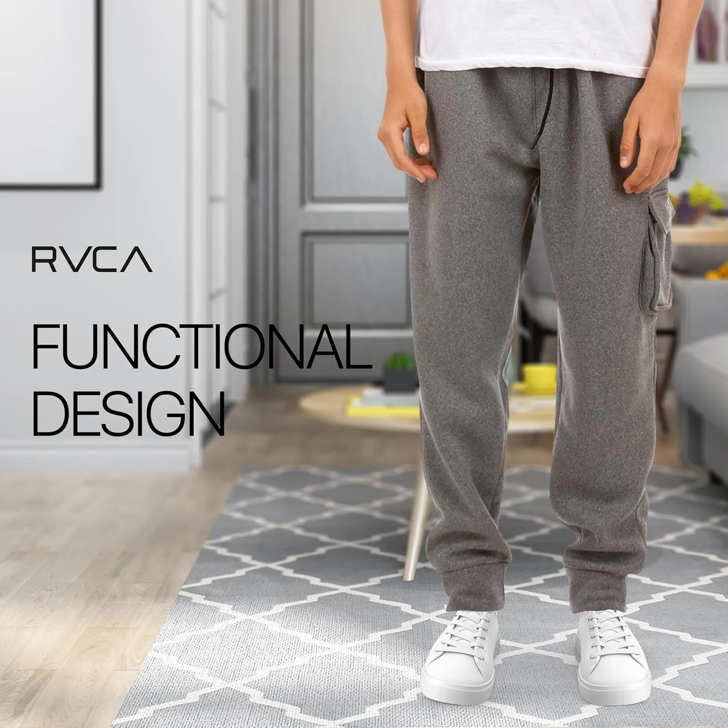 RVCA Mens Joggers Lounge Pants Casual Cargo Joggers for Men Mens Sweatpants