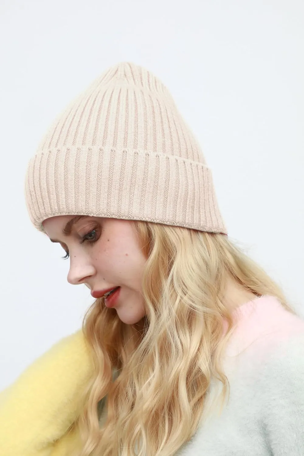 Satin Lined Beanie for Women Men, Womens Silk Lined Beanies, Wool Knit Cuffed Warm Winter Hats Skull Cap