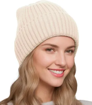Satin Lined Beanie for Women Men, Womens Silk Lined Beanies, Wool Knit Cuffed Warm Winter Hats Skull Cap