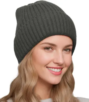 Satin Lined Beanie for Women Men, Womens Silk Lined Beanies, Wool Knit Cuffed Warm Winter Hats Skull Cap