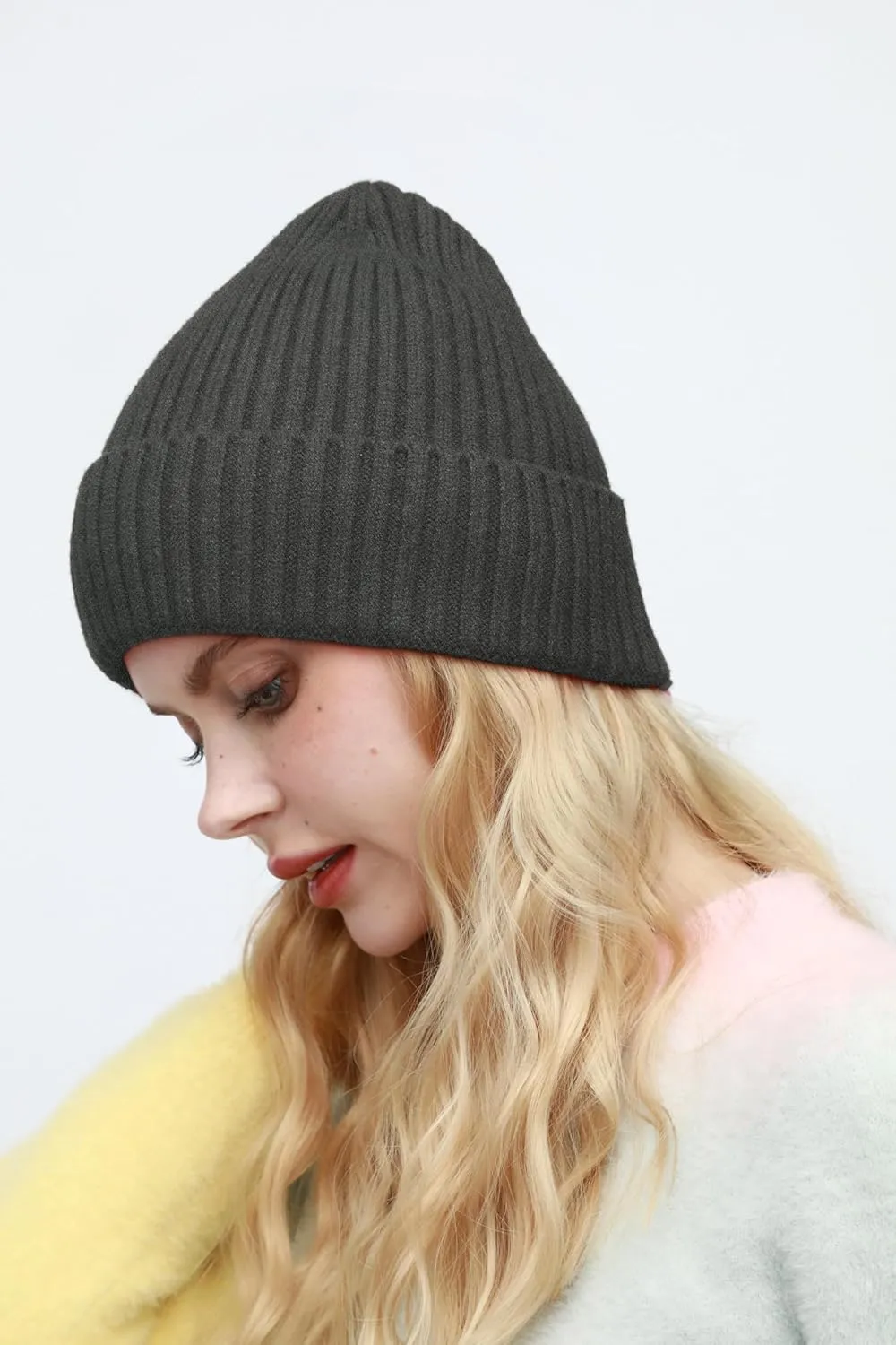 Satin Lined Beanie for Women Men, Womens Silk Lined Beanies, Wool Knit Cuffed Warm Winter Hats Skull Cap