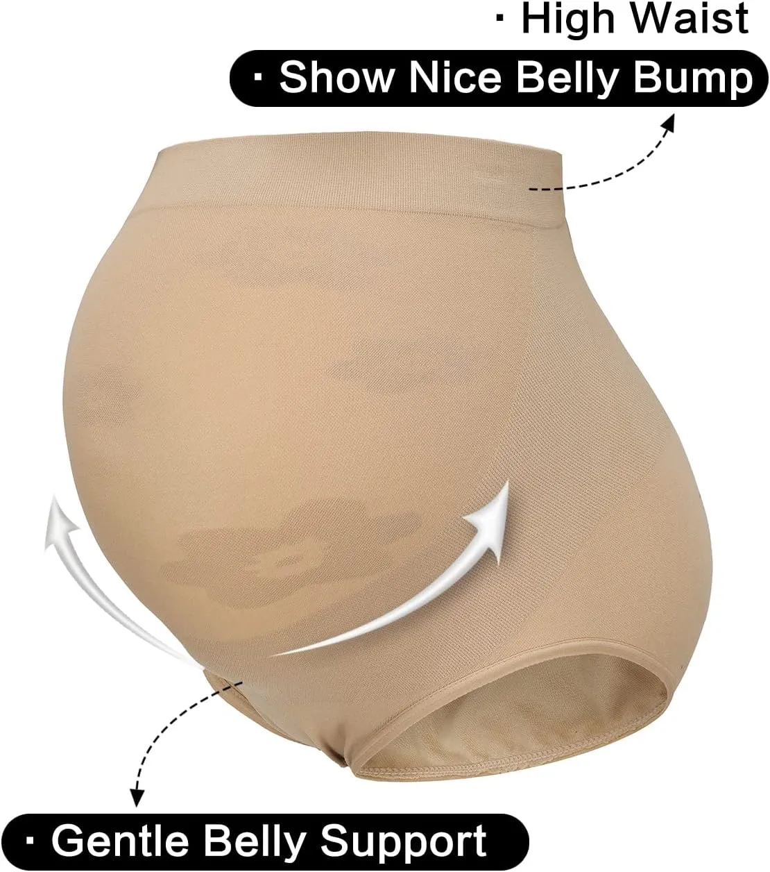 Seamless Maternity Shapewear, Belly Support Panties for Dresses and Pants, High Waisted Pregnancy Underwear, S-XXXL